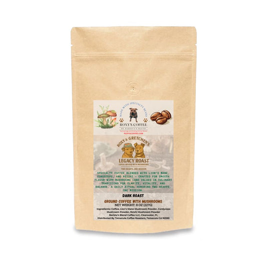 Roxy & Gretchen's Legacy Roast Infused with Mushrooms (Dark Roast from Sumatra)