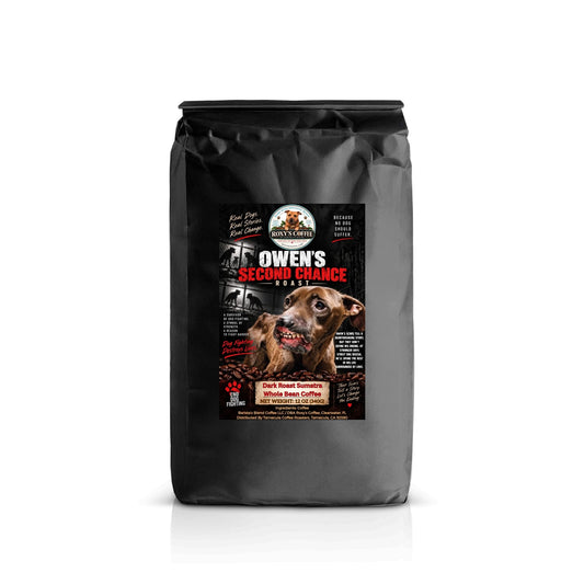 Owen's Second Chance Roast - Stranger Days Street Dog Rescue (FL) - Coffee from Sumatra Indonesia