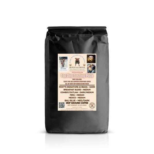 Top Dog Tasting Pack: 6Bean, Cowboy, Breakfast, Peru, Mexico, Bali