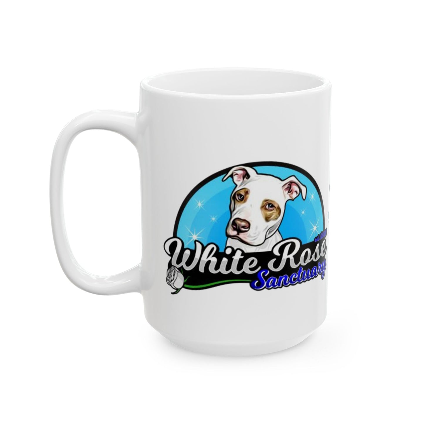 White Rose Sanctuary Ceramic Mug —  Coffee Cup (11oz/15oz)