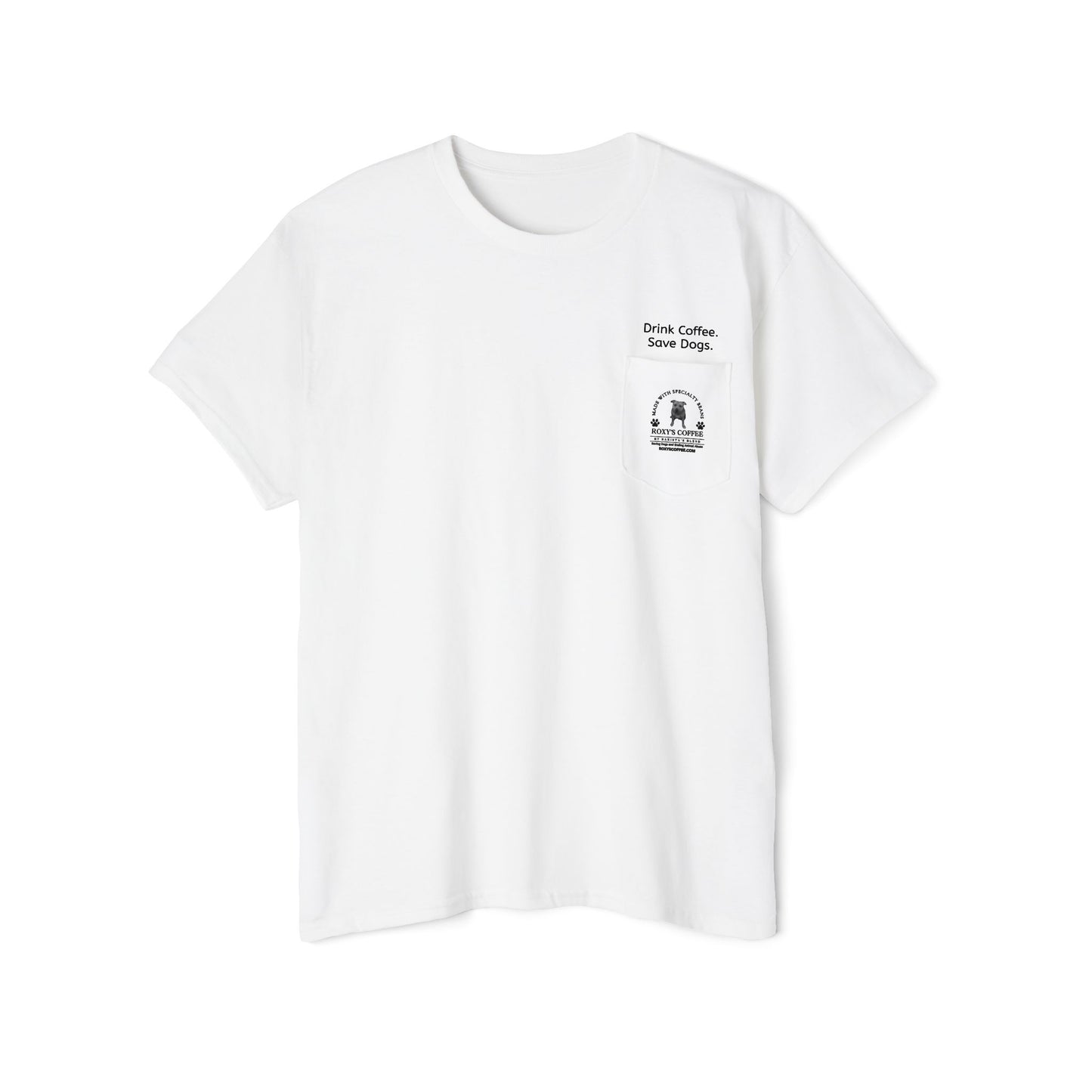 Pocket Tee Support Dog Rescue Unisex Heavy Cotton