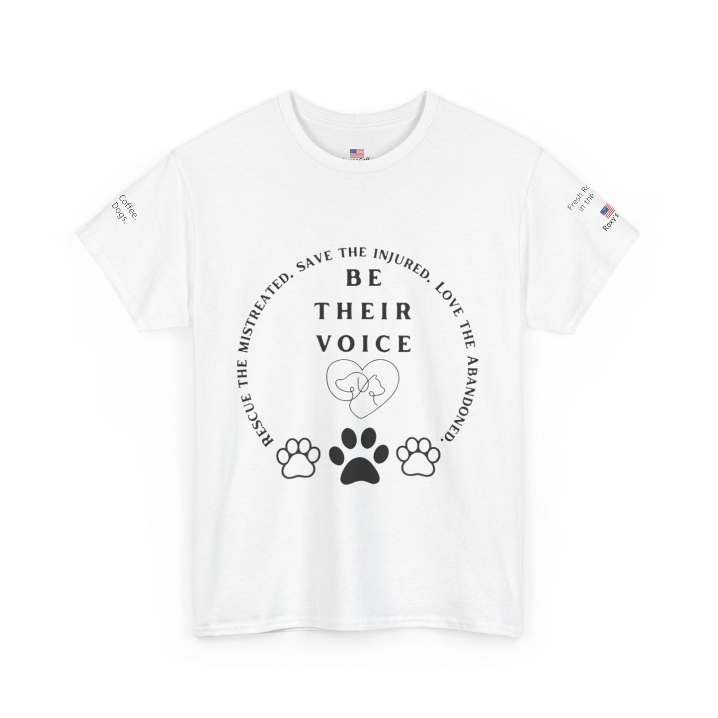 Be Their Voice Animal Rescue Tee, Unisex Heavy Cotton T-Shirt, Animal Lover Gift, Advocacy Shirt, Pet Adoption Awareness Tee