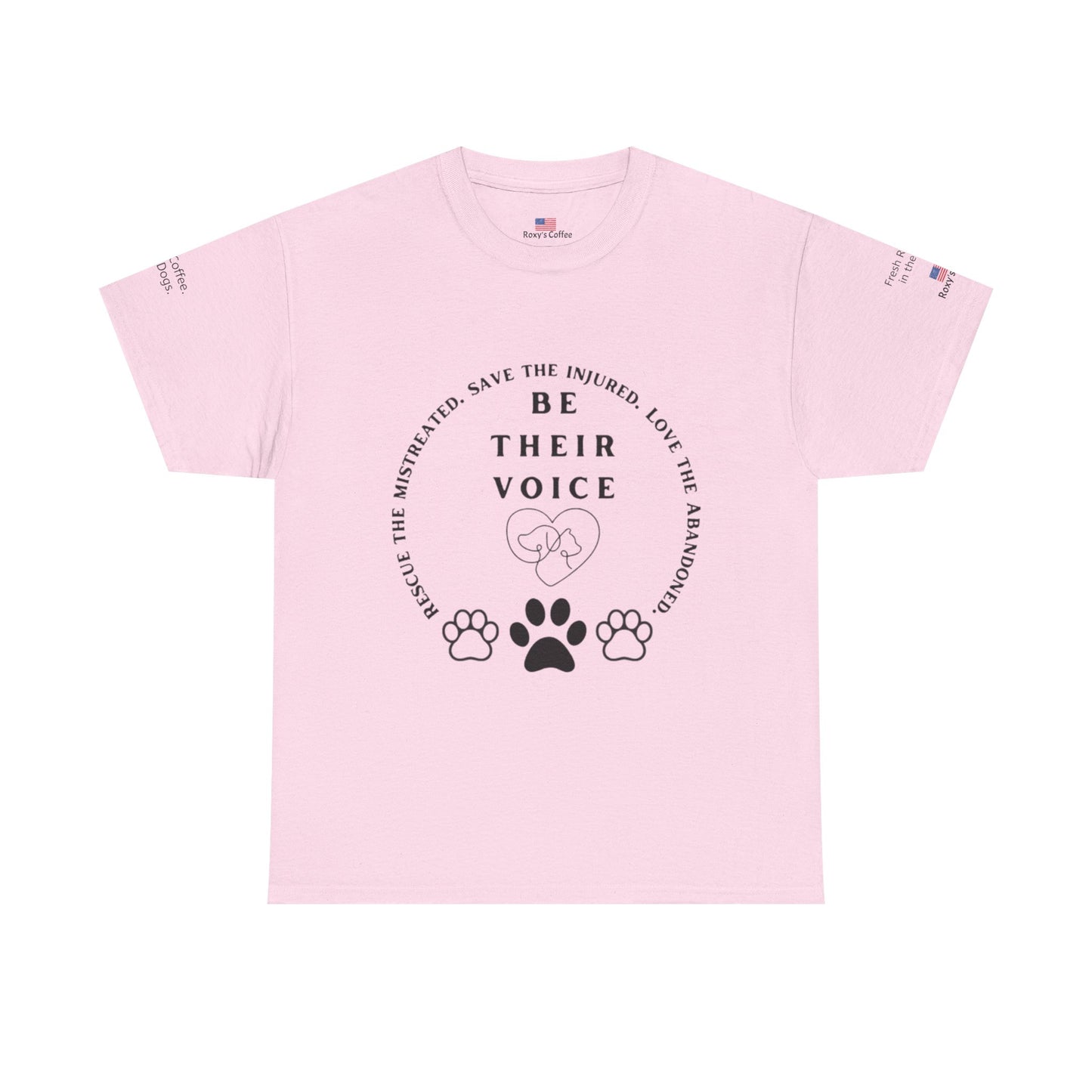 Be Their Voice Animal Rescue Tee, Unisex Heavy Cotton T-Shirt, Animal Lover Gift, Advocacy Shirt, Pet Adoption Awareness Tee