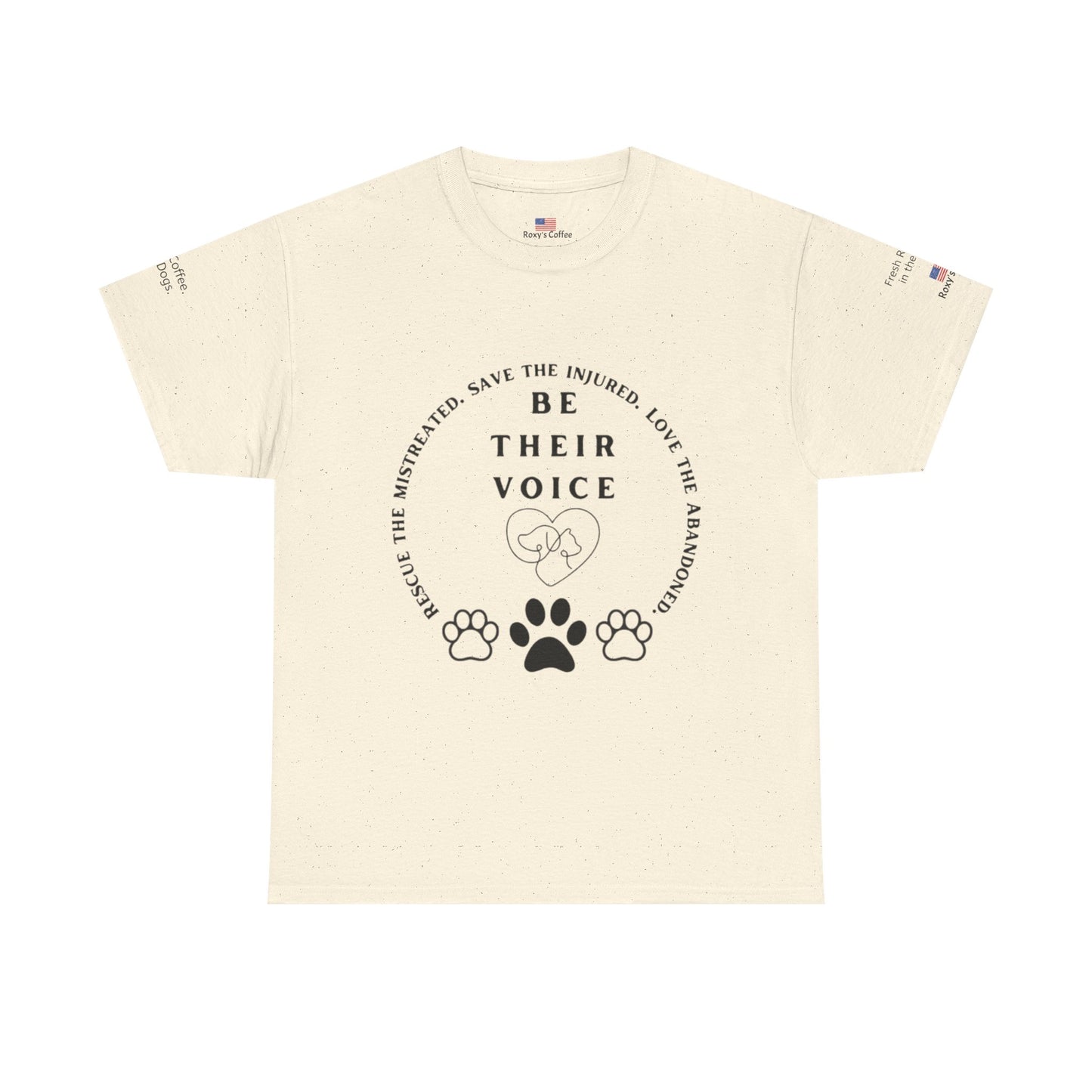 Be Their Voice Animal Rescue Tee, Unisex Heavy Cotton T-Shirt, Animal Lover Gift, Advocacy Shirt, Pet Adoption Awareness Tee