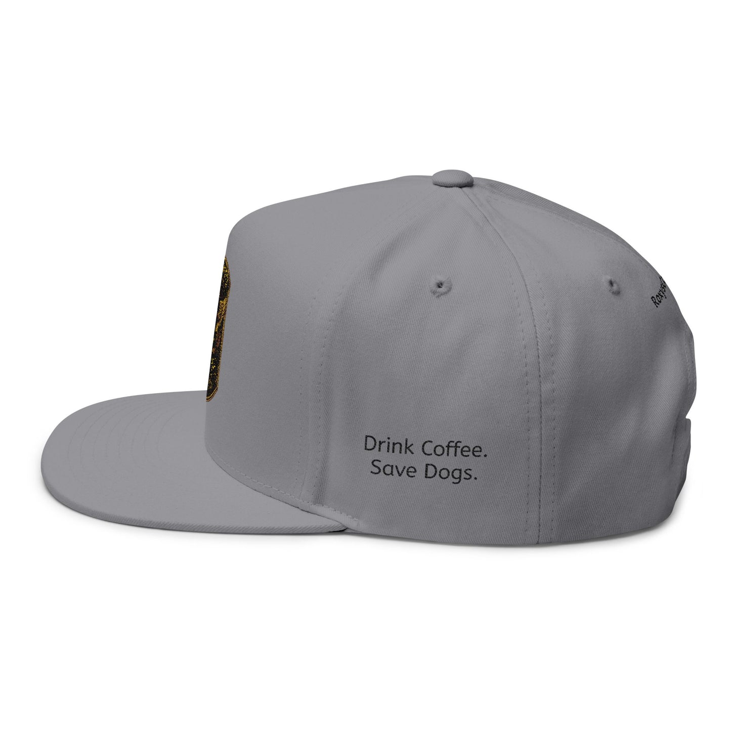 Flat Bill Cap — Roxy's Coffee Rescue Riders Embroidered Patch