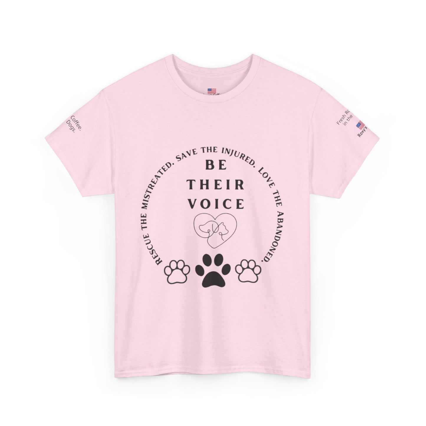 Be Their Voice Animal Rescue Tee, Unisex Heavy Cotton T-Shirt, Animal Lover Gift, Advocacy Shirt, Pet Adoption Awareness Tee
