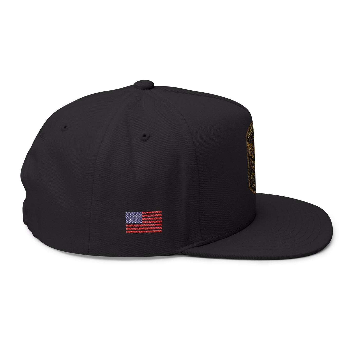 Flat Bill Cap — Roxy's Coffee Rescue Riders Embroidered Patch