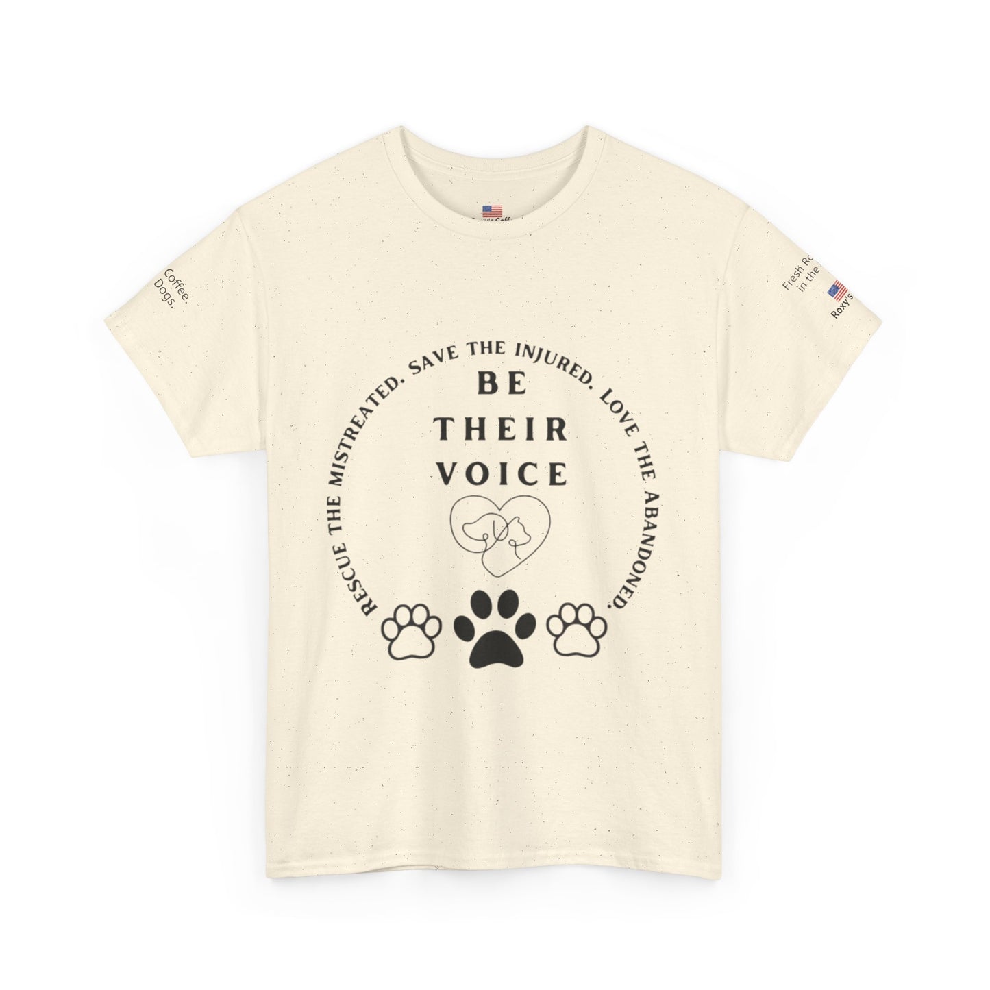Be Their Voice Animal Rescue Tee, Unisex Heavy Cotton T-Shirt, Animal Lover Gift, Advocacy Shirt, Pet Adoption Awareness Tee