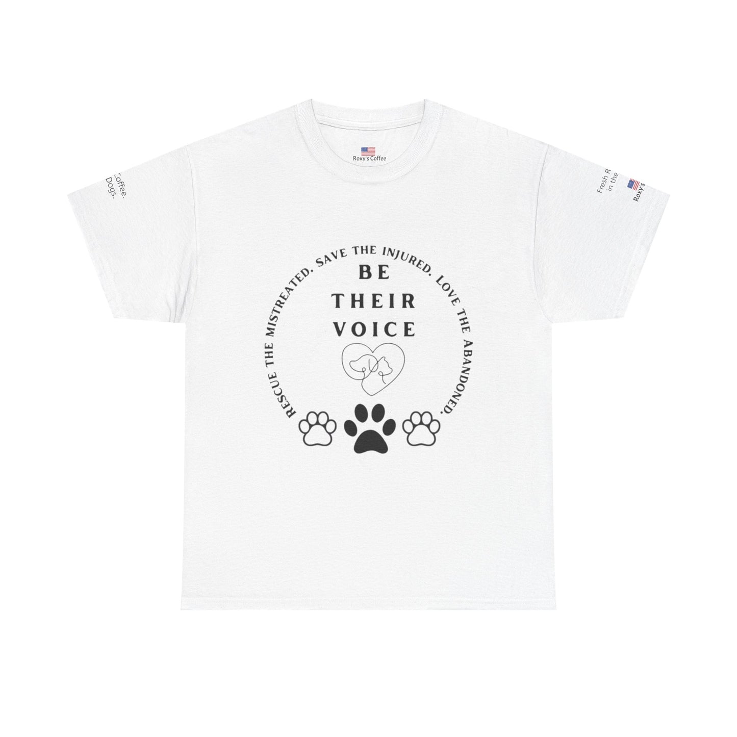 Be Their Voice Animal Rescue Tee, Unisex Heavy Cotton T-Shirt, Animal Lover Gift, Advocacy Shirt, Pet Adoption Awareness Tee