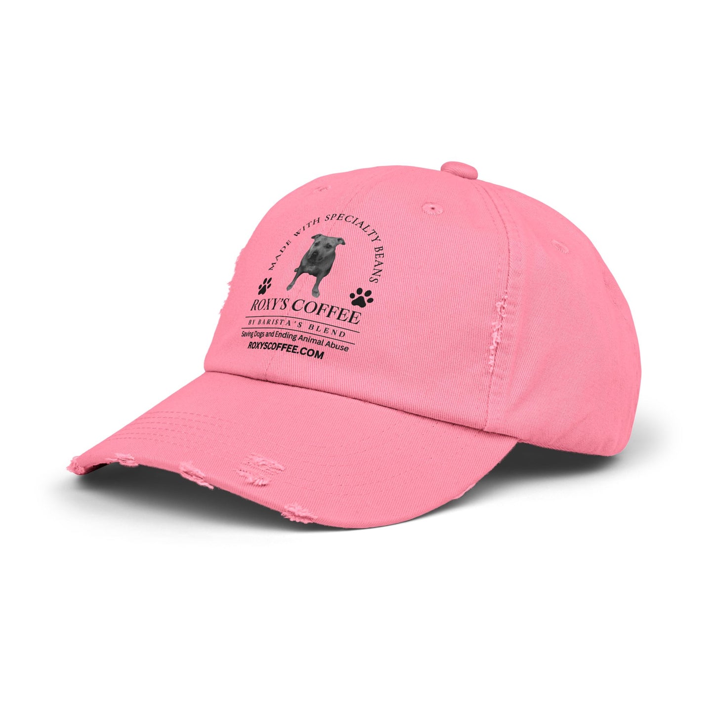 Roxy's Coffee Unisex Distressed Cap - Stylish Dog Lover Hat for Animal Support
