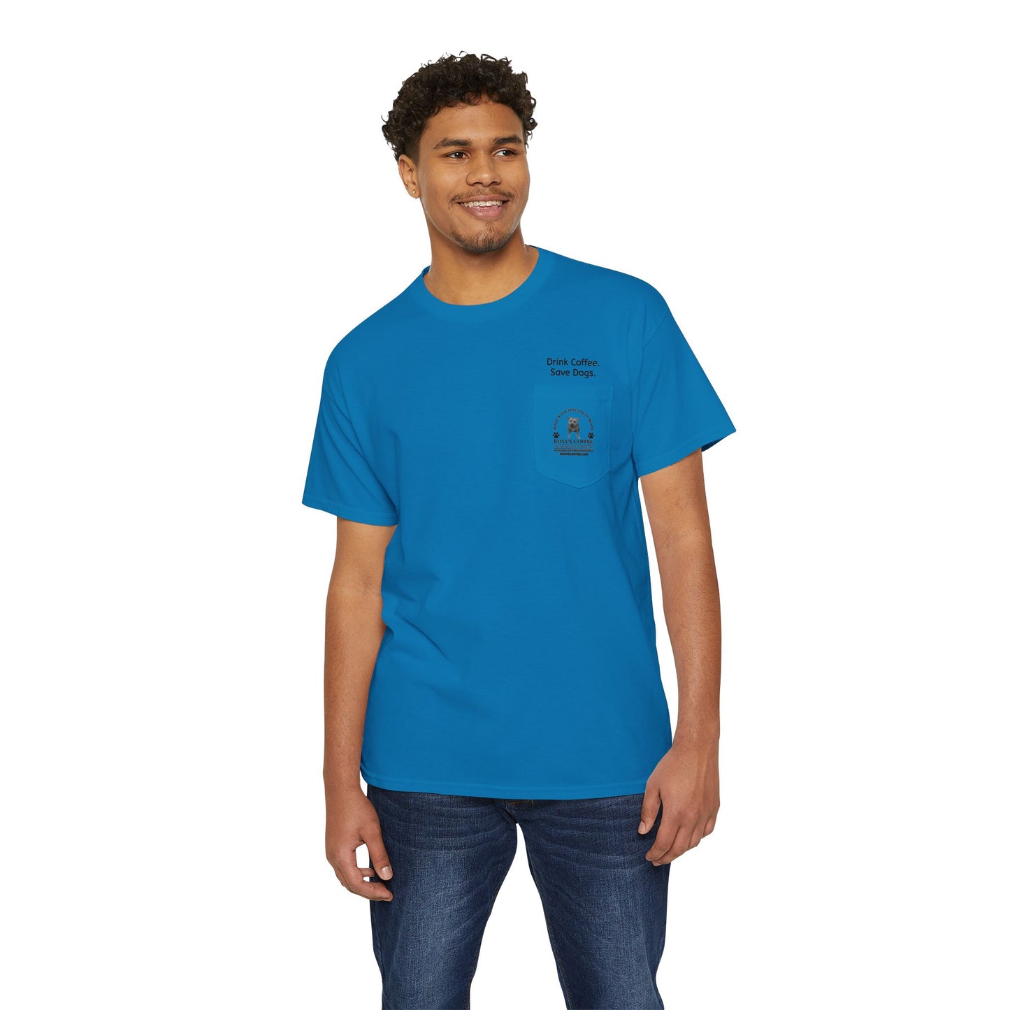 Pocket Tee Support Dog Rescue Unisex Heavy Cotton
