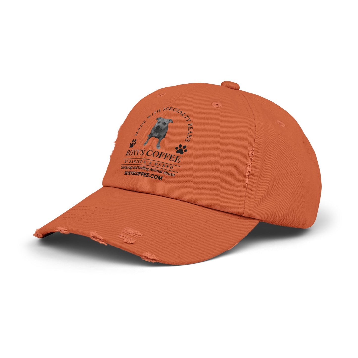Roxy's Coffee Unisex Distressed Cap - Stylish Dog Lover Hat for Animal Support