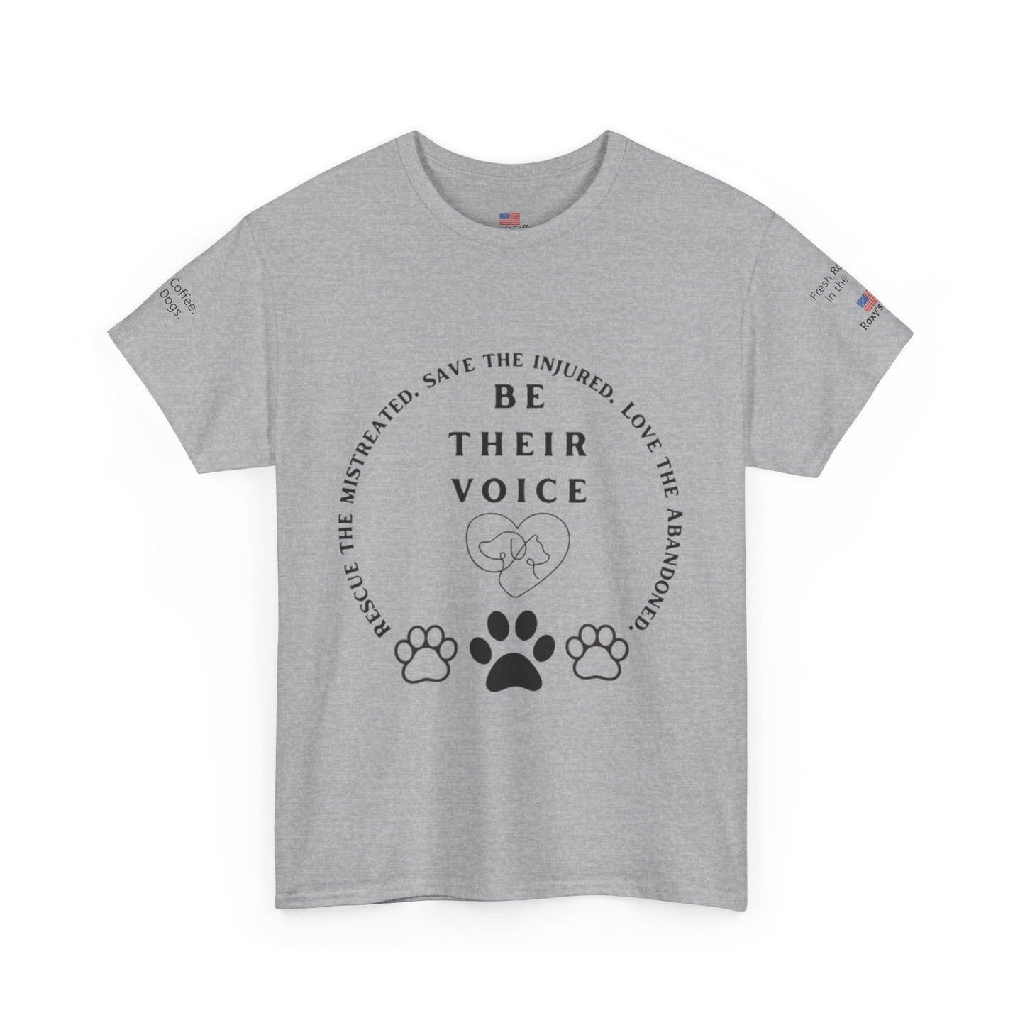 Be Their Voice Animal Rescue Tee, Unisex Heavy Cotton T-Shirt, Animal Lover Gift, Advocacy Shirt, Pet Adoption Awareness Tee