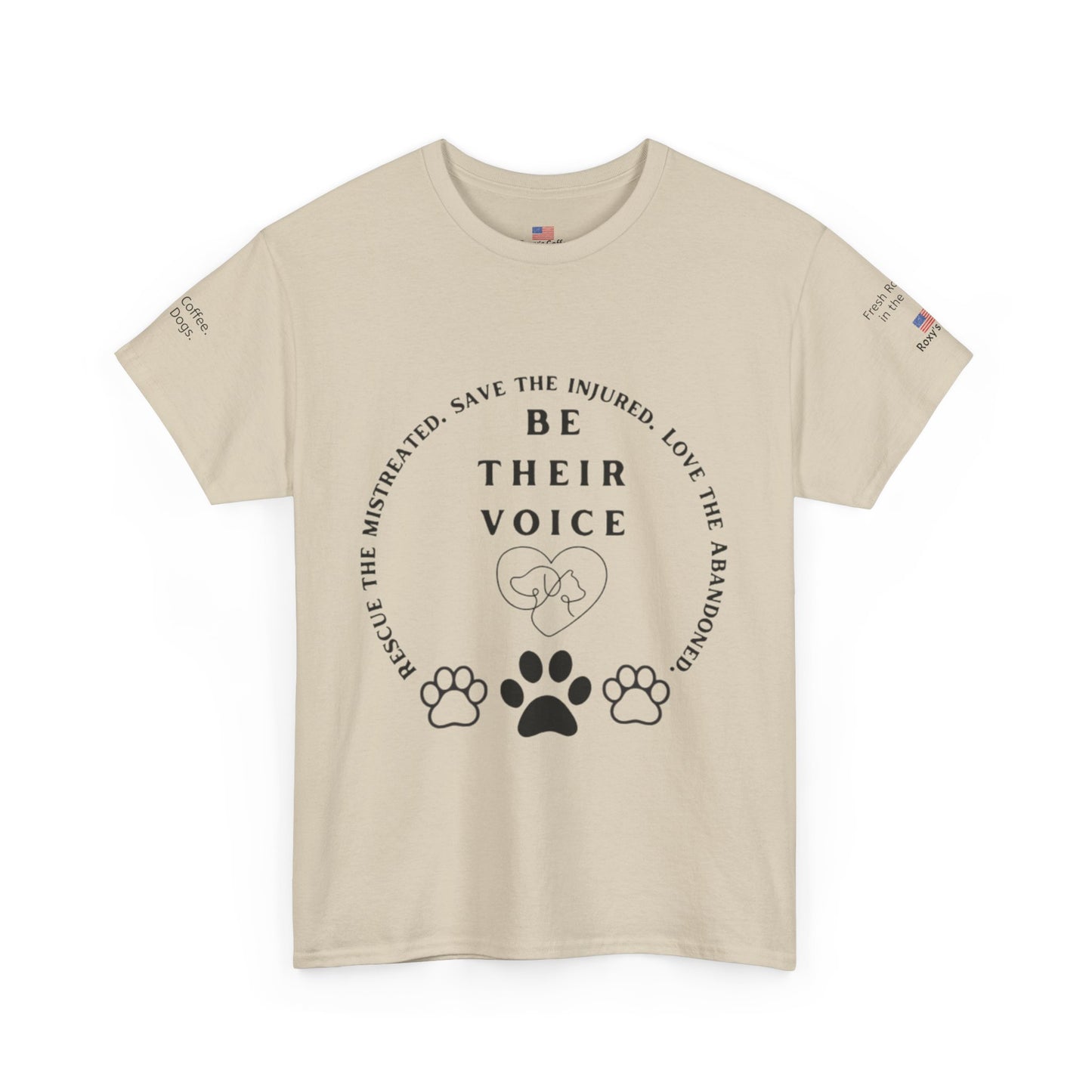Be Their Voice Animal Rescue Tee, Unisex Heavy Cotton T-Shirt, Animal Lover Gift, Advocacy Shirt, Pet Adoption Awareness Tee