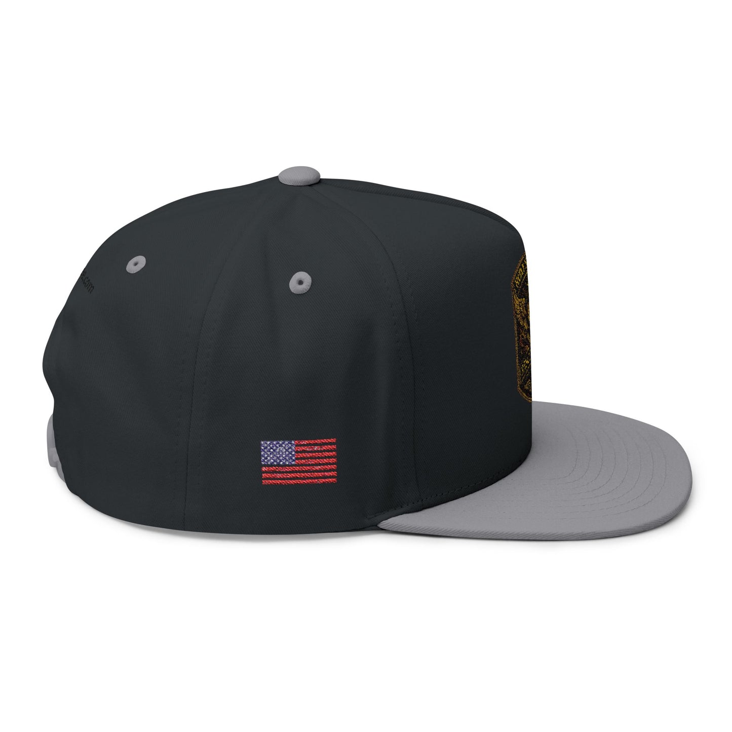 Flat Bill Cap — Roxy's Coffee Rescue Riders Embroidered Patch