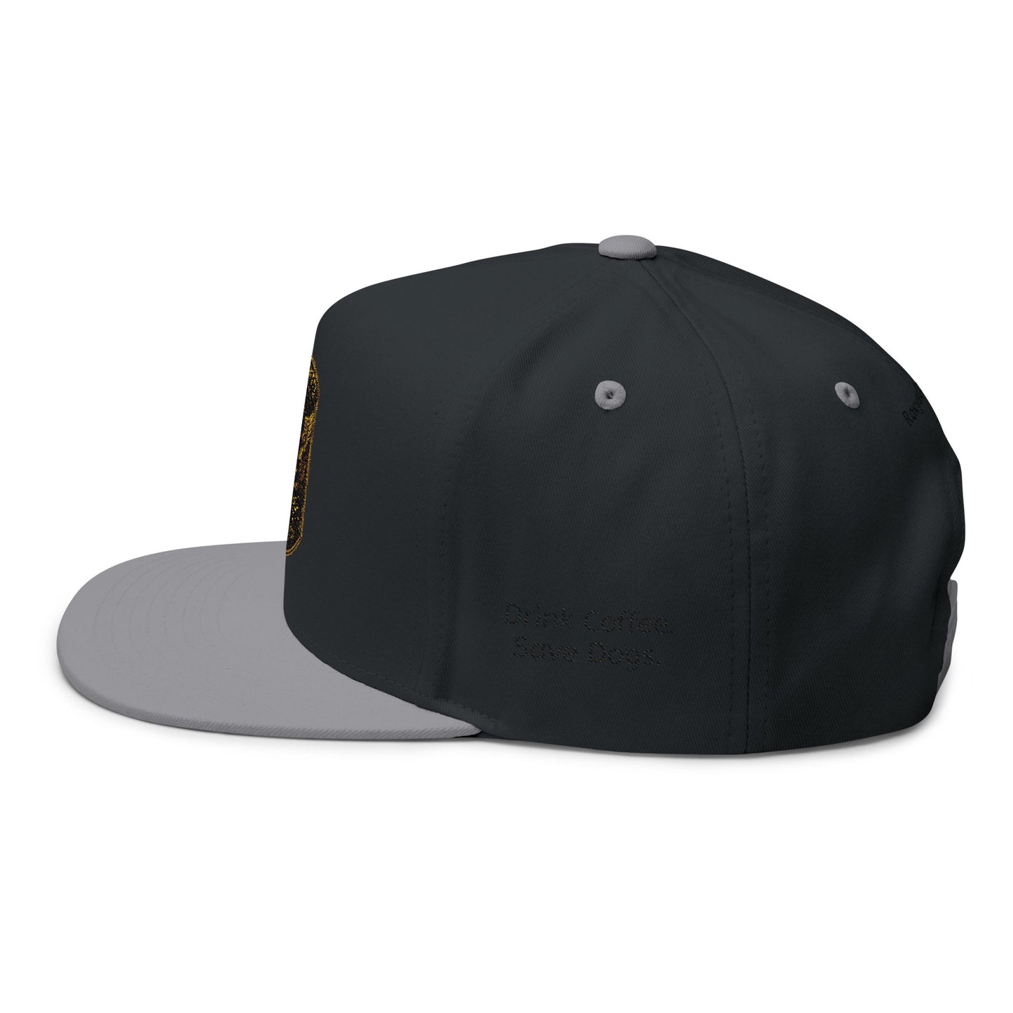 Flat Bill Cap — Roxy's Coffee Rescue Riders Embroidered Patch