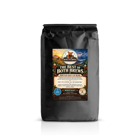 The Best of Both Brews - 50/50 Blend of Peru medium roast & Decaf - Coffee from Peru
